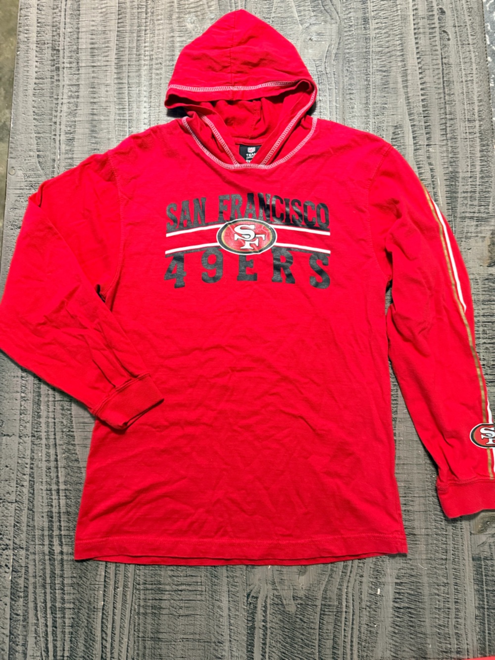 Reebok San Francisco 49ers Red Long-Sleeve Hoodie Tee